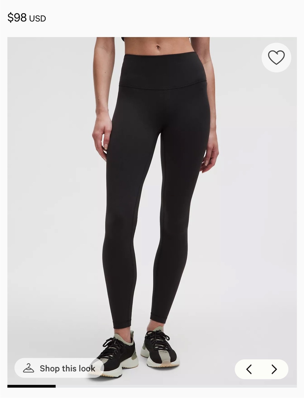 Black Lululemon Wunder Train Leggings - Picture 3 of 4